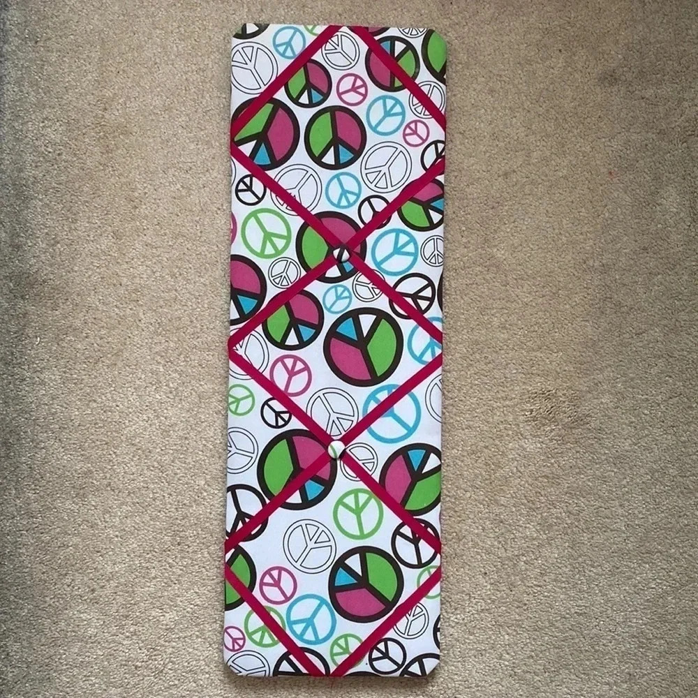 Peace sign fabric memo and picture board rectangular